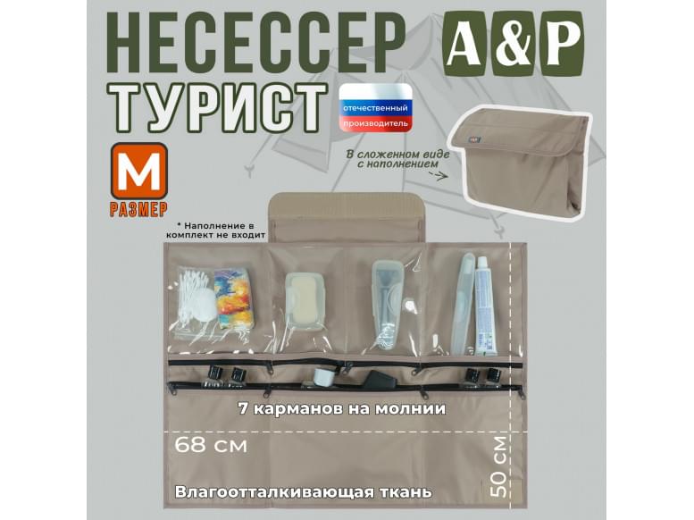Несессер мужской дорожный "Турист" (размер M). 