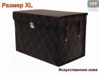 Органайзер в багажник "Премьер" (размер XL). Цвет: черный с красной прострочкой Ромб.
