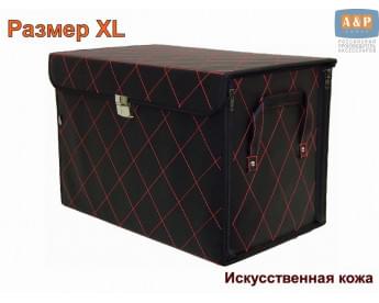 Кофр в багажник "Премьер" (размер XL). Цвет: черный с красной прострочкой Ромб.