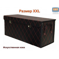 Органайзер в багажник "Премьер" (размер XXL). Цвет: черный с красной прострочкой Ромб.