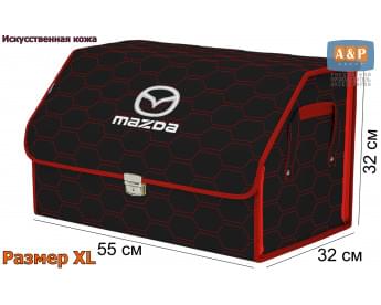 Органайзер-саквояж "Союз Премиум" в багажник Mazda (Мазда), размер XL. Цвет: черный с красной прострочкой Соты.