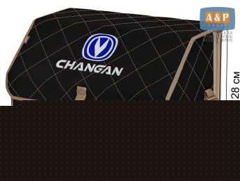 Органайзер-саквояж "Союз" в багажник Changan (Чанган), размер L. Цвет: черный с бежевой прострочкой Ромб.